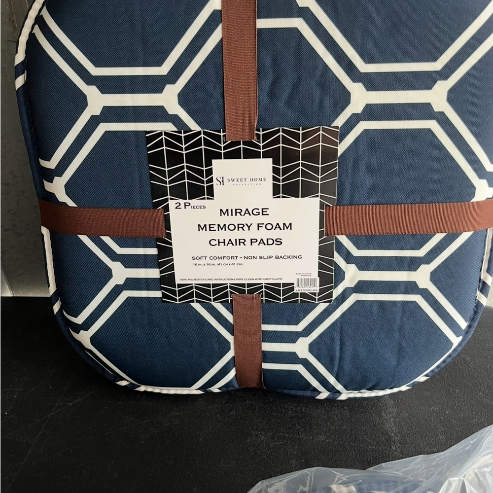 Sweet Home Collection Memory Foam Chair Pads 2pck
